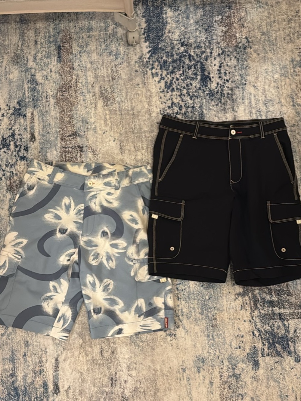 Tommy Bahama Men's Black Cargo Swim Shorts with Contrast Stitching